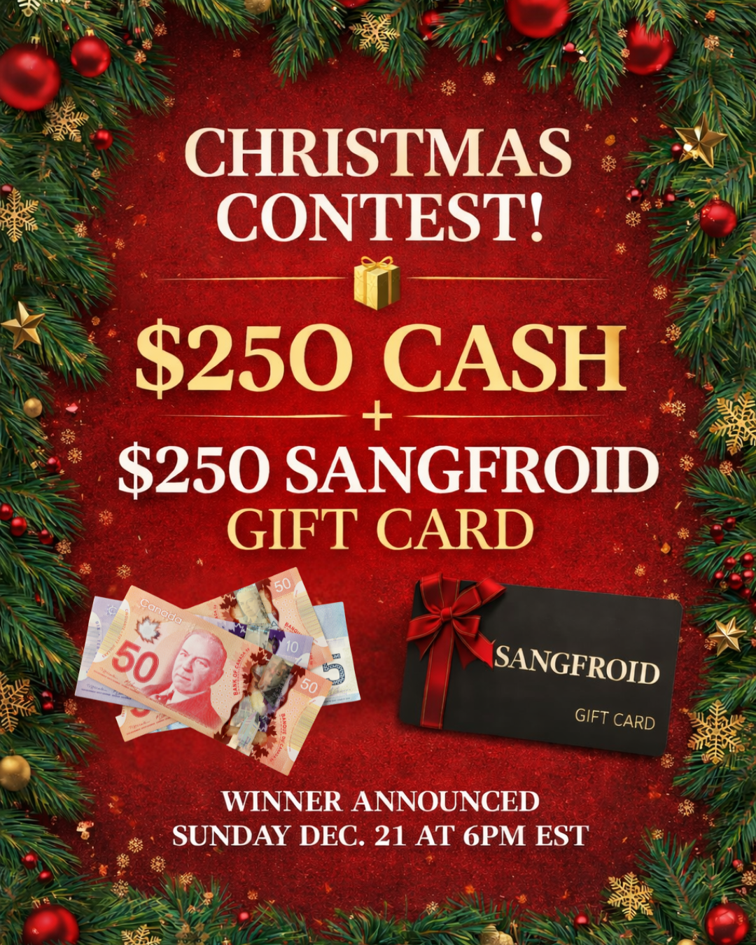Christmas Contest 2025 — $250 Cash + $250 Gift Card | SANGFROID MTL
