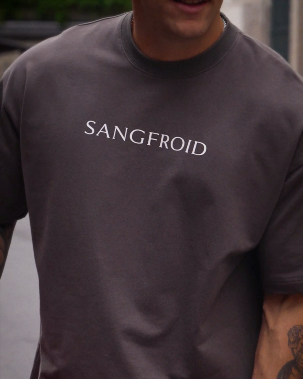 SF Heavy Box Tee in Olive Night — Fall ’26 campaign view 2