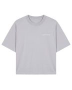 A light gray crewneck t-shirt with a small white 'SANGFROID' logo on the left chest, displayed flat against a solid white background.