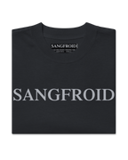 Black t-shirt with 'SANGFROID' branding on a white background