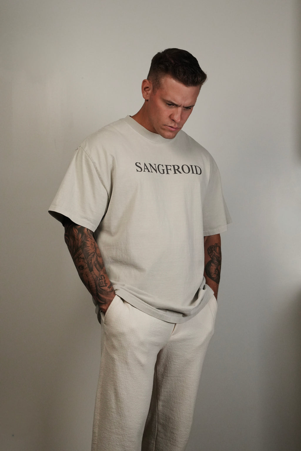 SF Classic | Oversized Tee (Faded Bone)