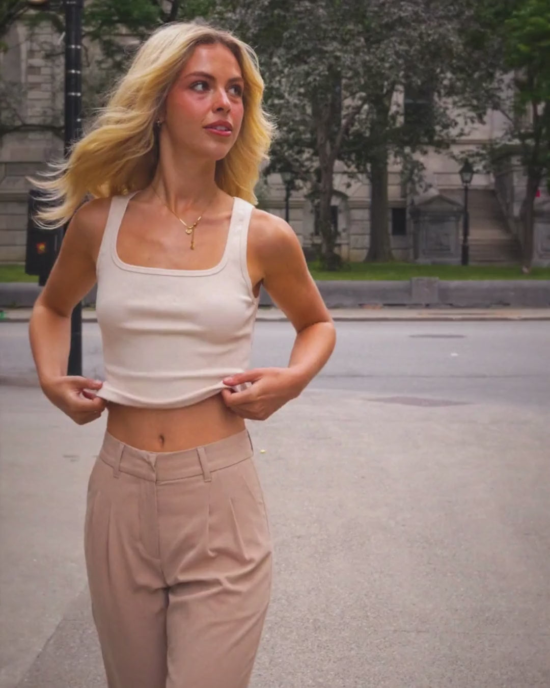 SF Crop Tank | Camisole courte femme (lait de coco)